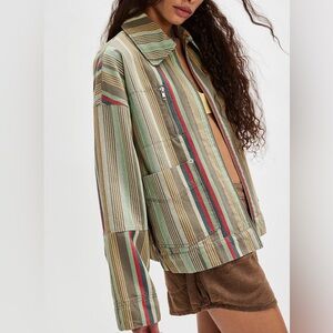 Free People-We The Free Striped Sally Canvas Jacket-XS-Boho-Festival